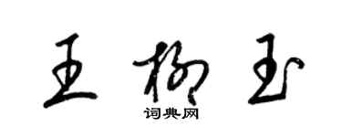 梁锦英王柳玉草书个性签名怎么写