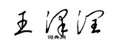 梁锦英王泽润草书个性签名怎么写