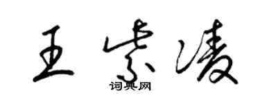 梁锦英王紫凌草书个性签名怎么写
