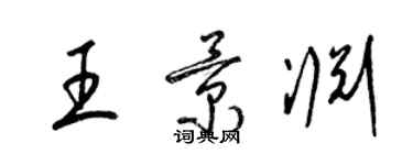 梁锦英王景渊草书个性签名怎么写