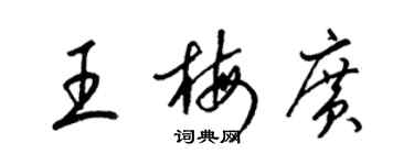 梁锦英王梅广草书个性签名怎么写