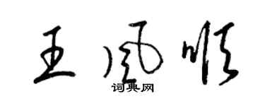 梁锦英王风顺草书个性签名怎么写