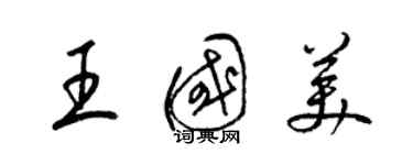 梁锦英王国美草书个性签名怎么写