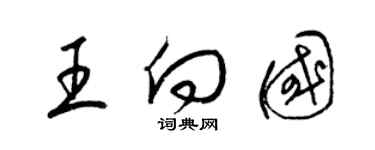 梁锦英王向国草书个性签名怎么写