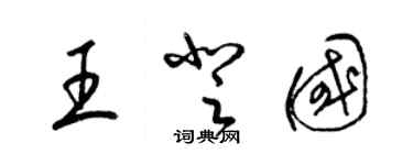 梁锦英王登国草书个性签名怎么写