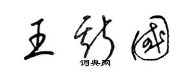 梁锦英王斯国草书个性签名怎么写