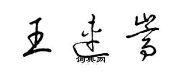 梁锦英王连嵩草书个性签名怎么写