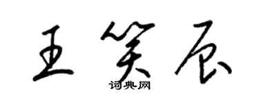 梁锦英王笑辰草书个性签名怎么写