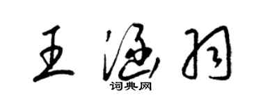 梁锦英王涵羽草书个性签名怎么写
