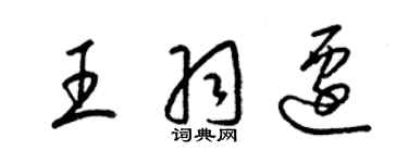 梁锦英王羽迁草书个性签名怎么写