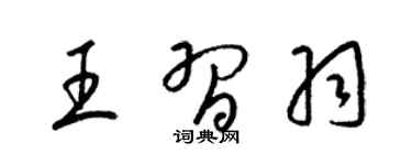 梁锦英王习羽草书个性签名怎么写