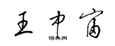 梁锦英王中富草书个性签名怎么写