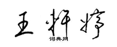 梁锦英王轩婷草书个性签名怎么写