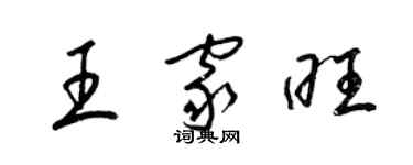 梁锦英王家旺草书个性签名怎么写