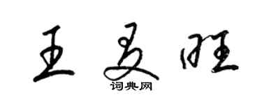 梁锦英王友旺草书个性签名怎么写