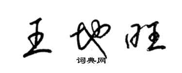 梁锦英王地旺草书个性签名怎么写