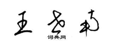 梁锦英王世南草书个性签名怎么写