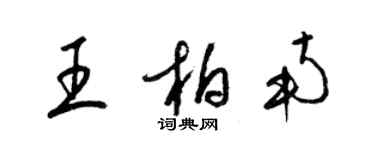 梁锦英王柏南草书个性签名怎么写