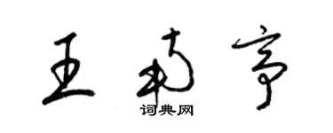 梁锦英王南亭草书个性签名怎么写