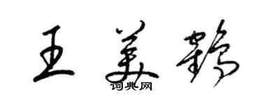 梁锦英王美鹤草书个性签名怎么写