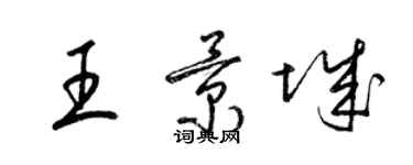 梁锦英王景城草书个性签名怎么写
