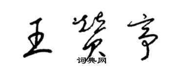 梁锦英王赞亭草书个性签名怎么写