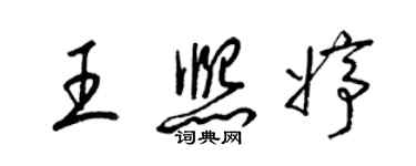 梁锦英王熙婷草书个性签名怎么写