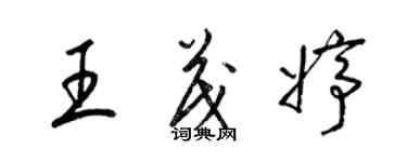 梁锦英王茂婷草书个性签名怎么写