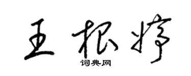 梁锦英王根婷草书个性签名怎么写
