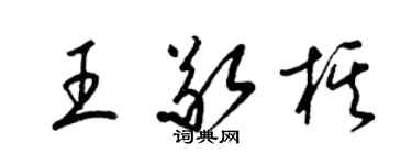 梁锦英王敬棋草书个性签名怎么写