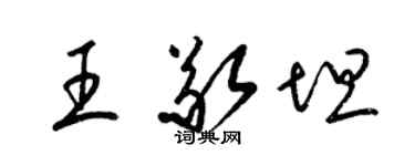 梁锦英王敬坦草书个性签名怎么写