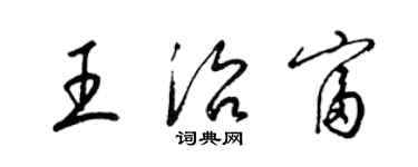 梁锦英王治富草书个性签名怎么写