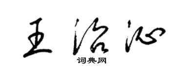 梁锦英王治沁草书个性签名怎么写