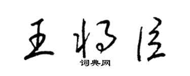 梁锦英王将臣草书个性签名怎么写