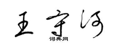 梁锦英王守河草书个性签名怎么写