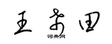 梁锦英王希田草书个性签名怎么写