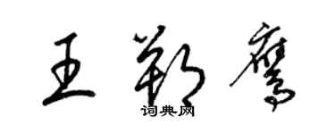 梁锦英王朔鹰草书个性签名怎么写