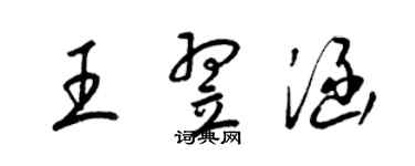 梁锦英王翌涵草书个性签名怎么写