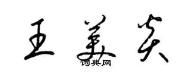 梁锦英王美炎草书个性签名怎么写
