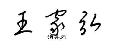 梁锦英王家弘草书个性签名怎么写