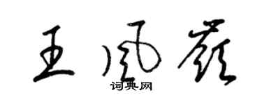 梁锦英王风岭草书个性签名怎么写
