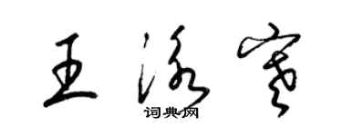 梁锦英王泳寒草书个性签名怎么写
