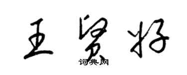 梁锦英王贤好草书个性签名怎么写