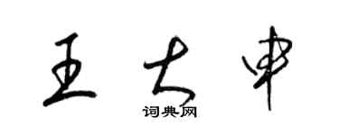 梁锦英王大申草书个性签名怎么写