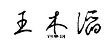 梁锦英王木滔草书个性签名怎么写