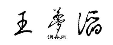 梁锦英王梦滔草书个性签名怎么写