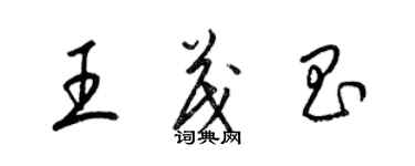 梁锦英王茂昌草书个性签名怎么写