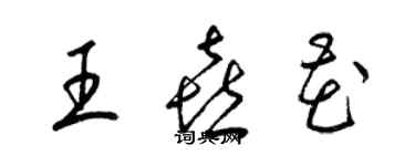梁锦英王喜花草书个性签名怎么写
