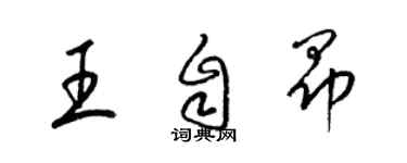 梁锦英王自昂草书个性签名怎么写