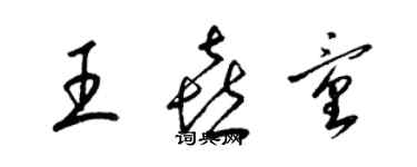 梁锦英王喜童草书个性签名怎么写
